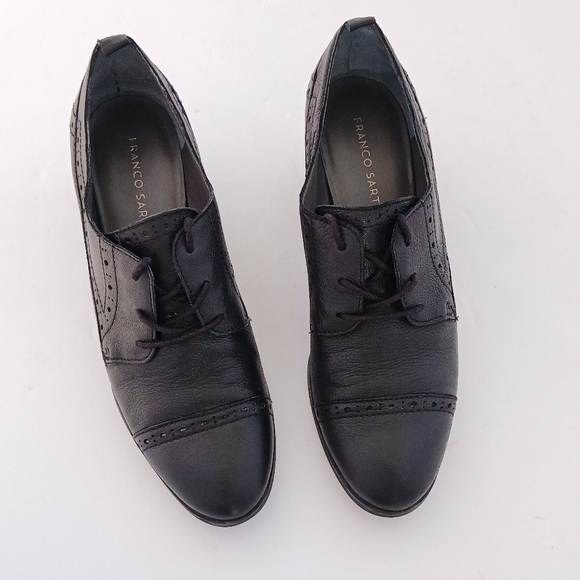 Franco Sarto Leather Lace Up Block Heel Size 9.5 - Picture 4 of 7